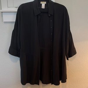 L Space Womens button up mid sleeve swimsuit cover up